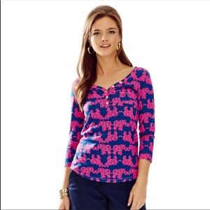 Lilly Pulitzer Palmetto Top - “Tusk In Sun” print